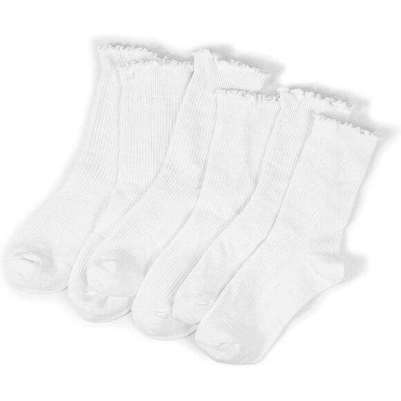 🆕Women White Casual Ankle Socks Cute Ruffle Lightweight Thin Cuff Frilly Design - Picture 2 of 6